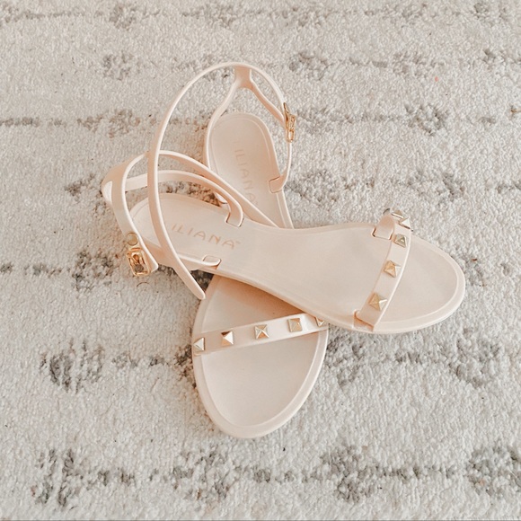 Lulus Studded Nude Rubber Sandals - Picture 2 of 8